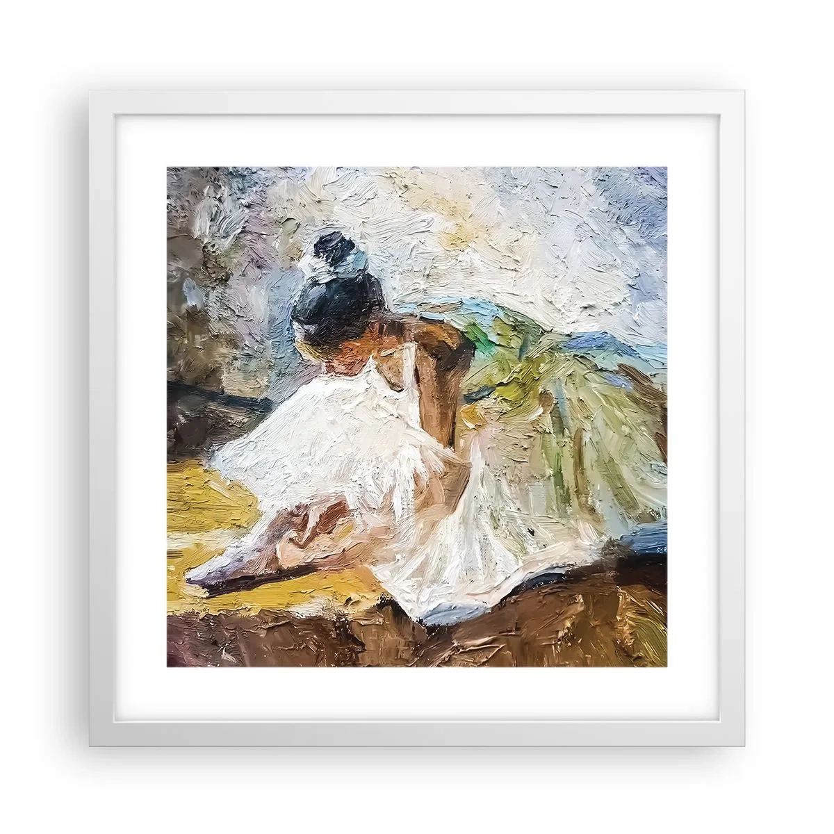 Poster in einem weißen Rahmen - Aus einem Gemälde von Degas - 40x40 cm