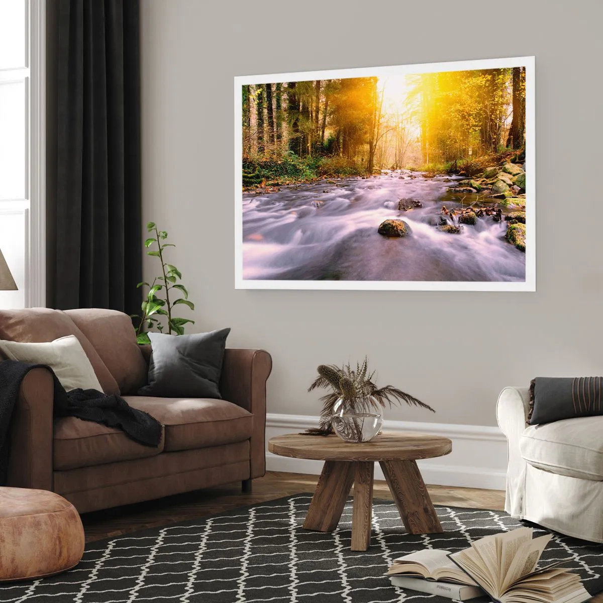 Poster - Malachit im Silber- und Goldrahmen - 70x50 cm