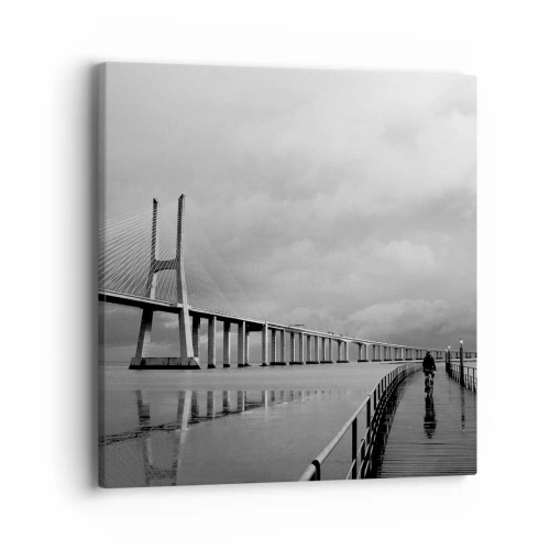 Bild auf Leinwand - Leinwandbild - Jedem das Verdiente - 40x40 cm