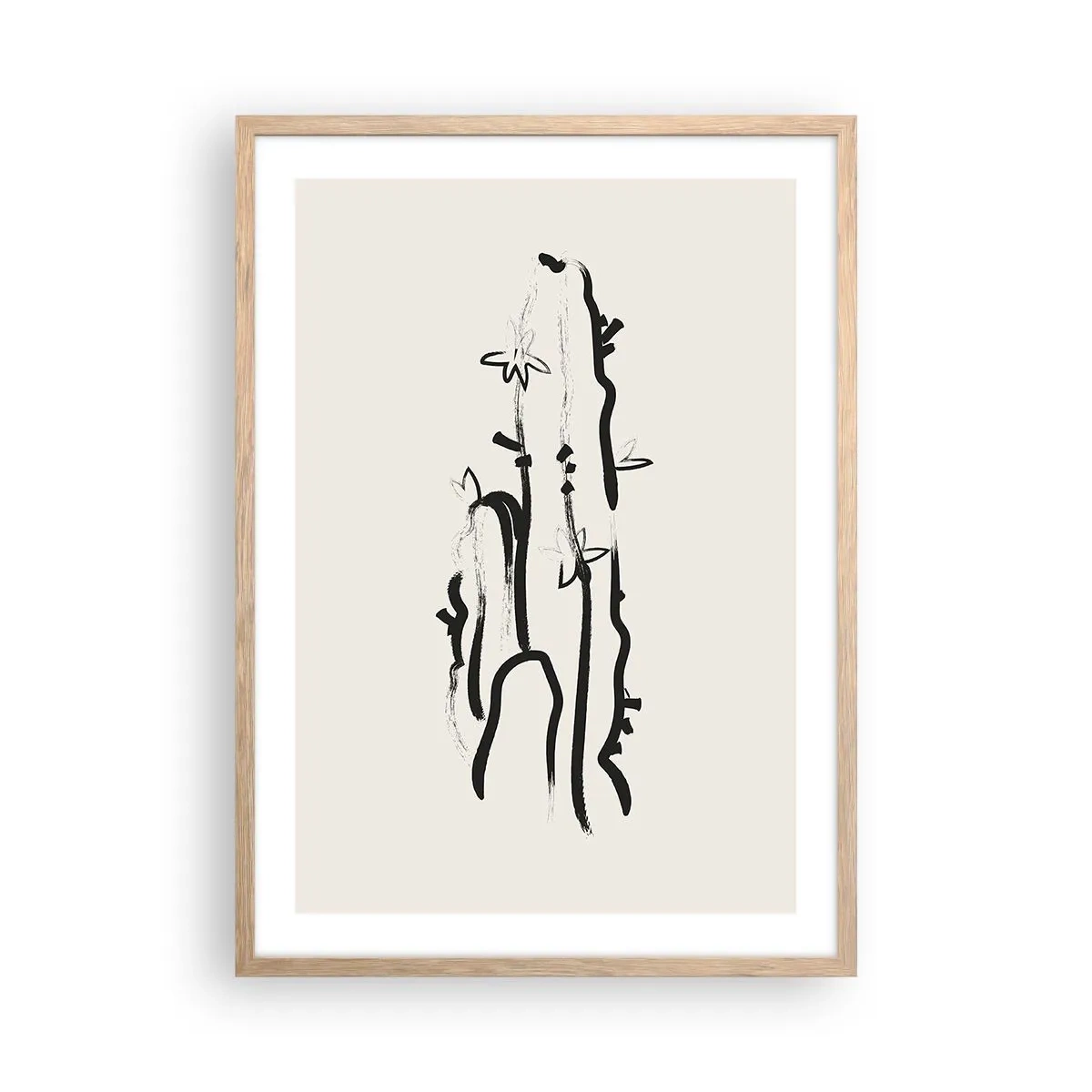 Poster in einem Rahmen aus heller Eiche - Blühendes Kraut - 50x70 cm