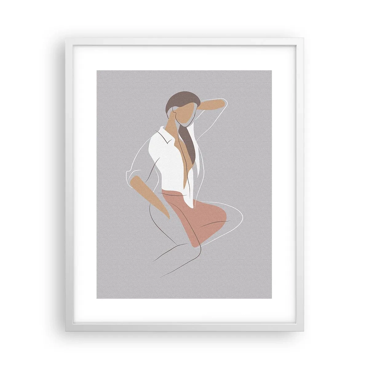 Poster in einem weißen Rahmen - Umriss der Anmut - 40x50 cm