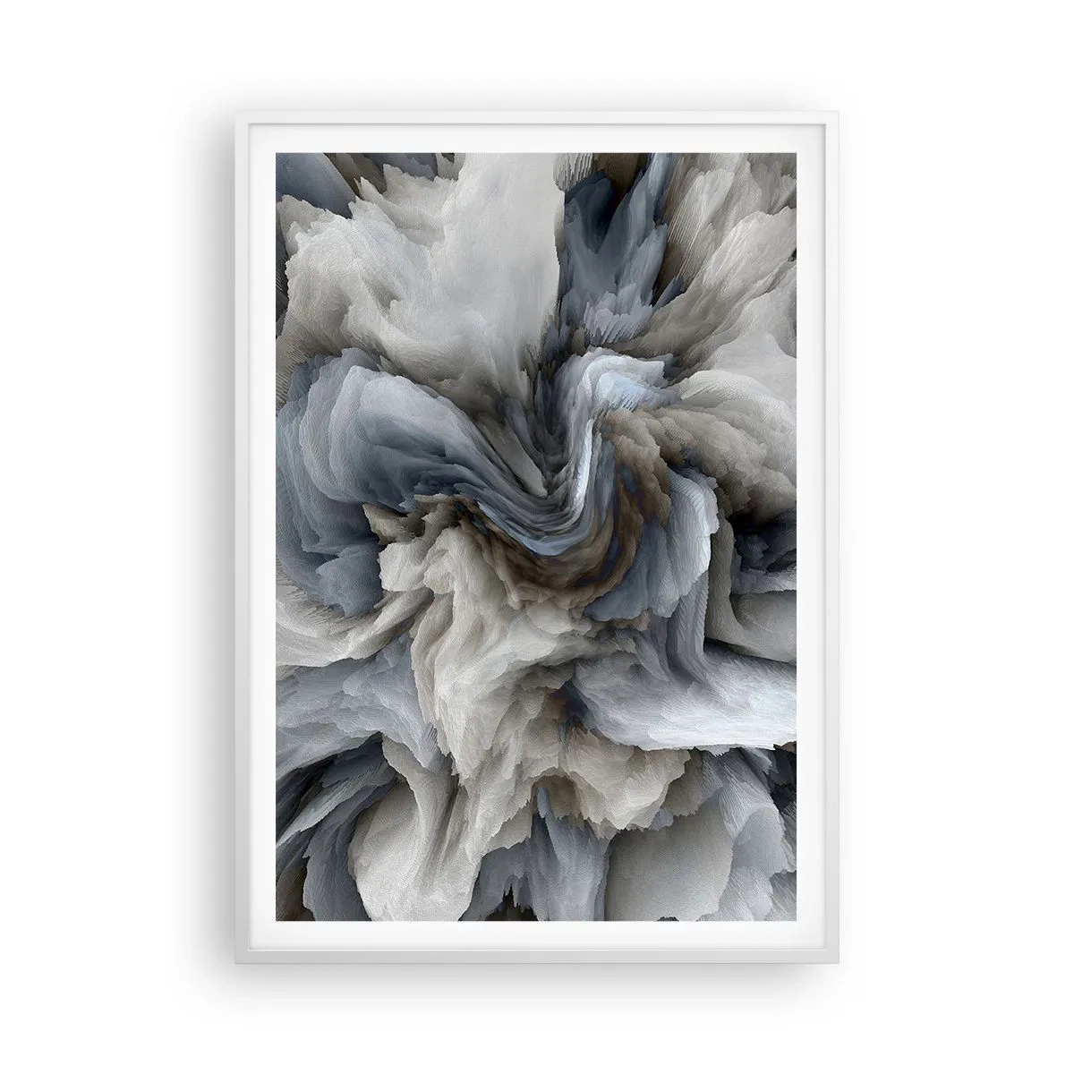 Poster in einem weißen Rahmen - Stein und Blume - 70x100 cm