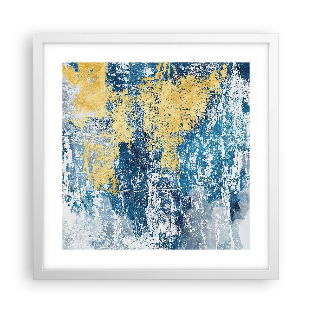 Poster in einem weißen Rahmen - Abstraktion voller Wetter - 40x40 cm