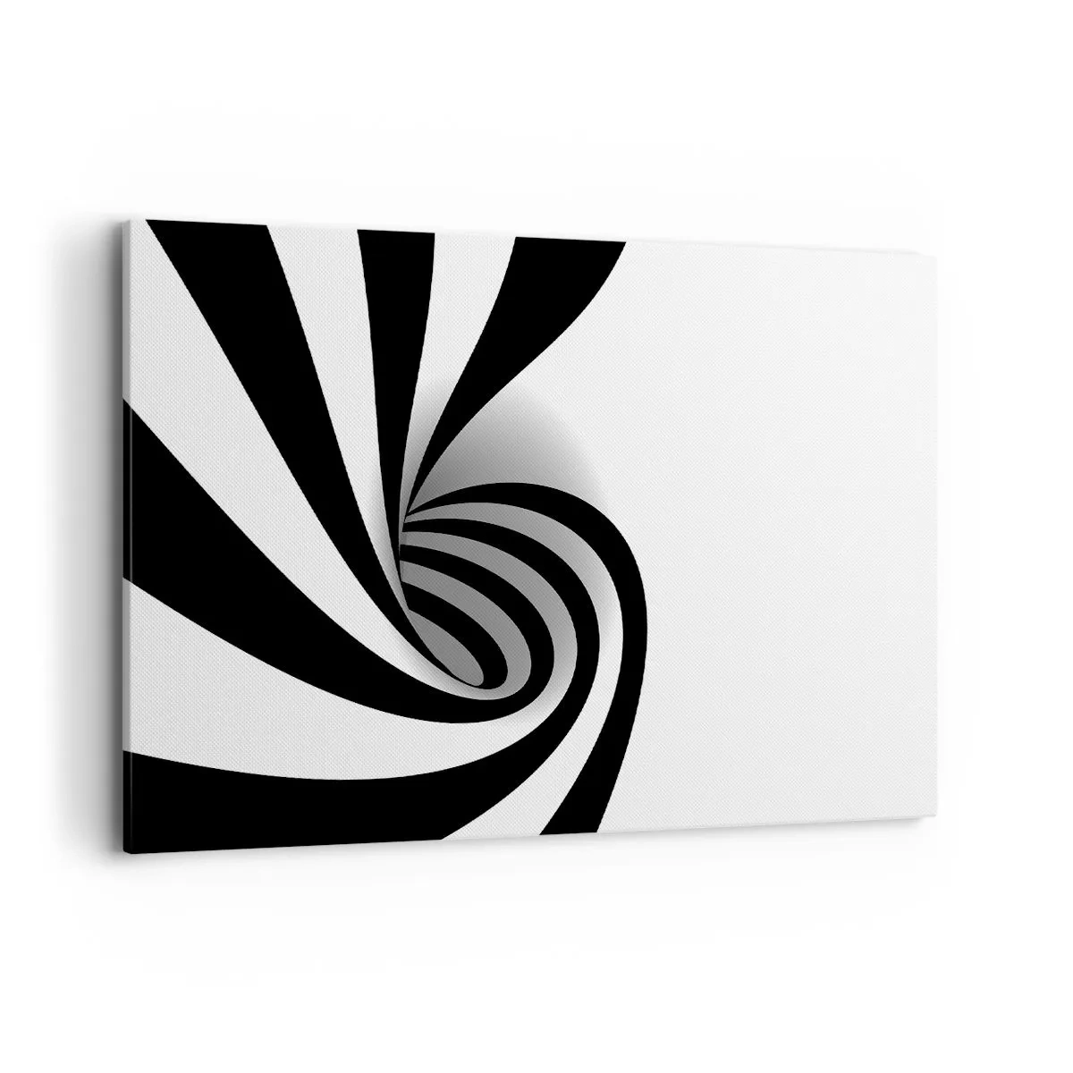 Bild auf Leinwand - Leinwandbild - Abstrakter optischer Wirbel in Schwarzweiß - 100x70cm - Und doch dreht es sich - Moderne Wanddekoration für Wohnzimmer und Schlafzimmer ARTTOR