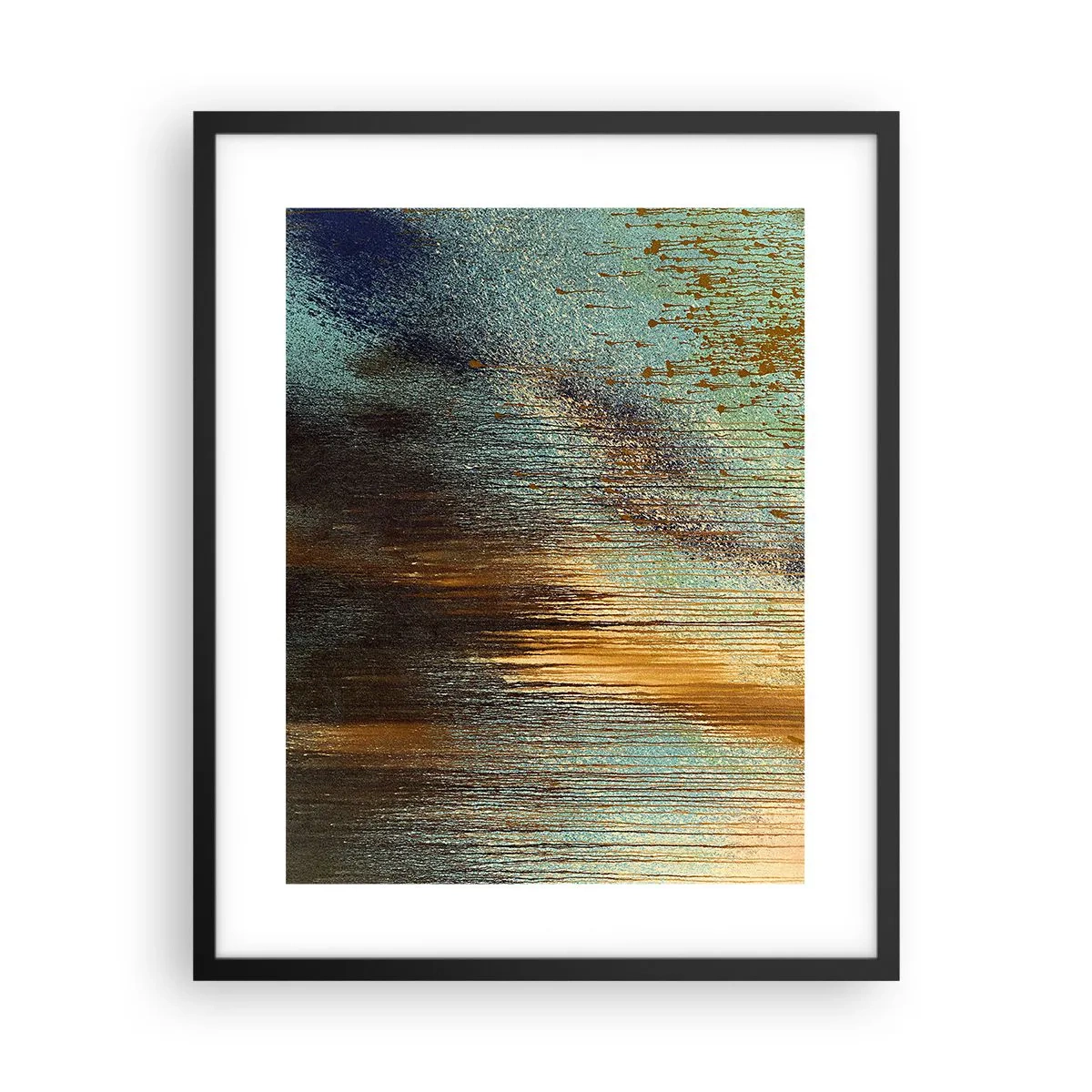 Poster in einem schwarzem Rahmen - Eine nicht zufällige farbenfrohe Komposition - 40x50 cm