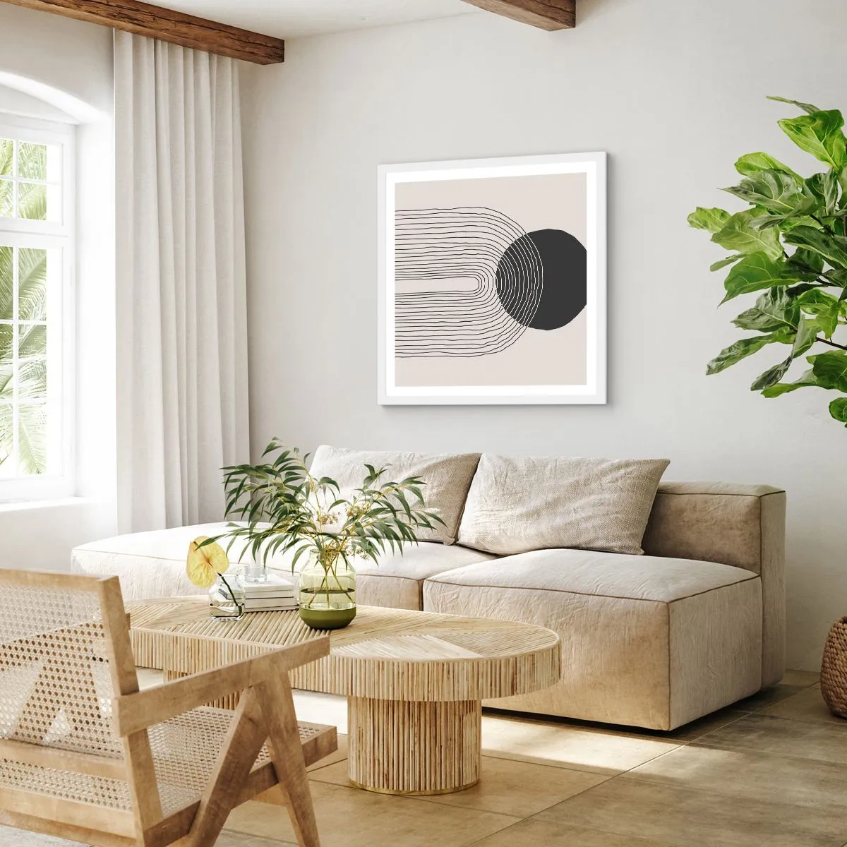 Poster in einem weißen Rahmen - Zittern und Vertrauen - 60x60 cm