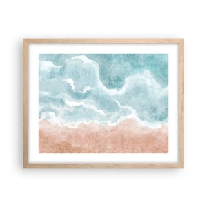 Poster in einem Rahmen aus heller Eiche - Cloud-Abstraktion - 50x40 cm