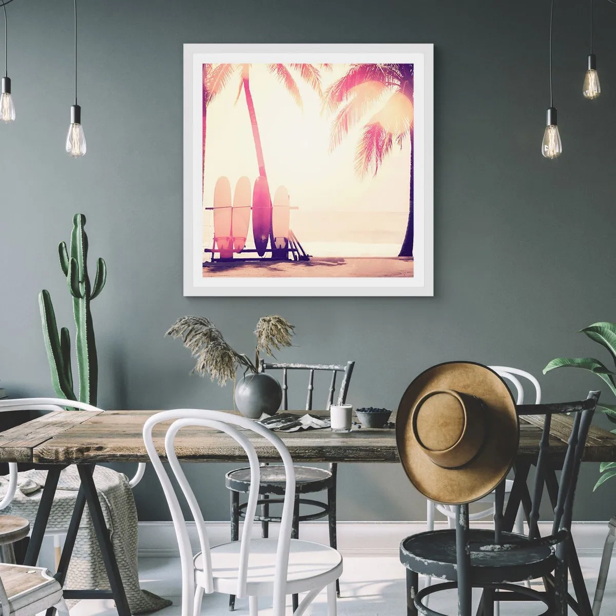 Poster in einem weißen Rahmen - Es wird ein toller Tag - 40x40 cm