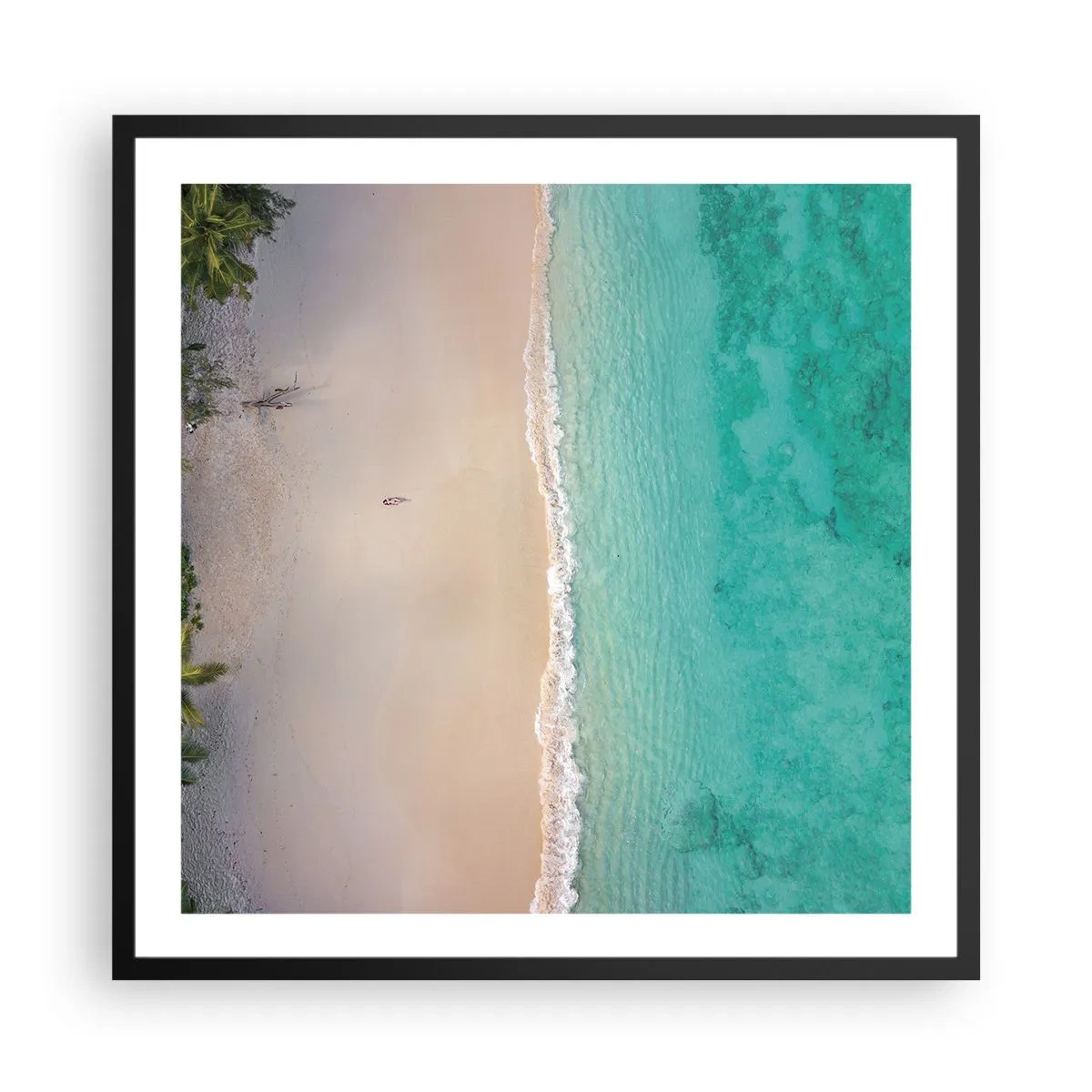Poster in einem schwarzem Rahmen - Paradiesstrand - 60x60 cm