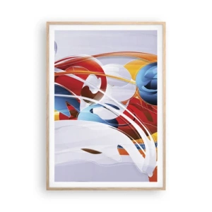 Poster in einem Rahmen aus heller Eiche - Der Tanz der Elemente - 70x100 cm