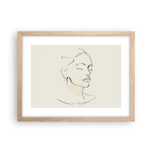 Poster in einem Rahmen aus heller Eiche - Eine bestimmte Linie - 40x30 cm