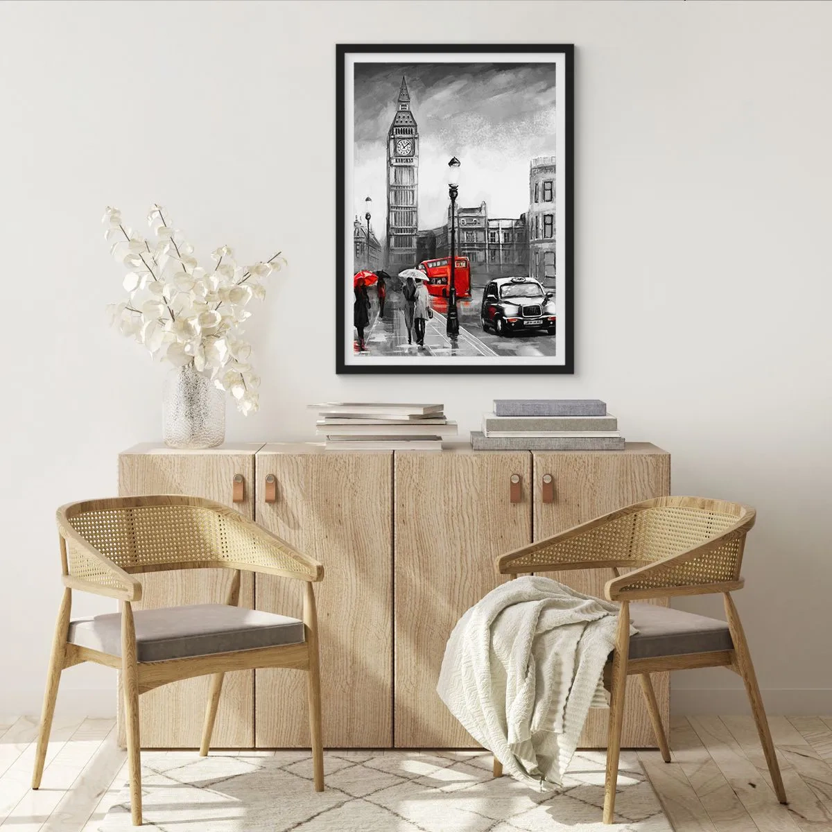 Poster in einem schwarzem Rahmen - Gar keine graue Stadt - 70x100 cm