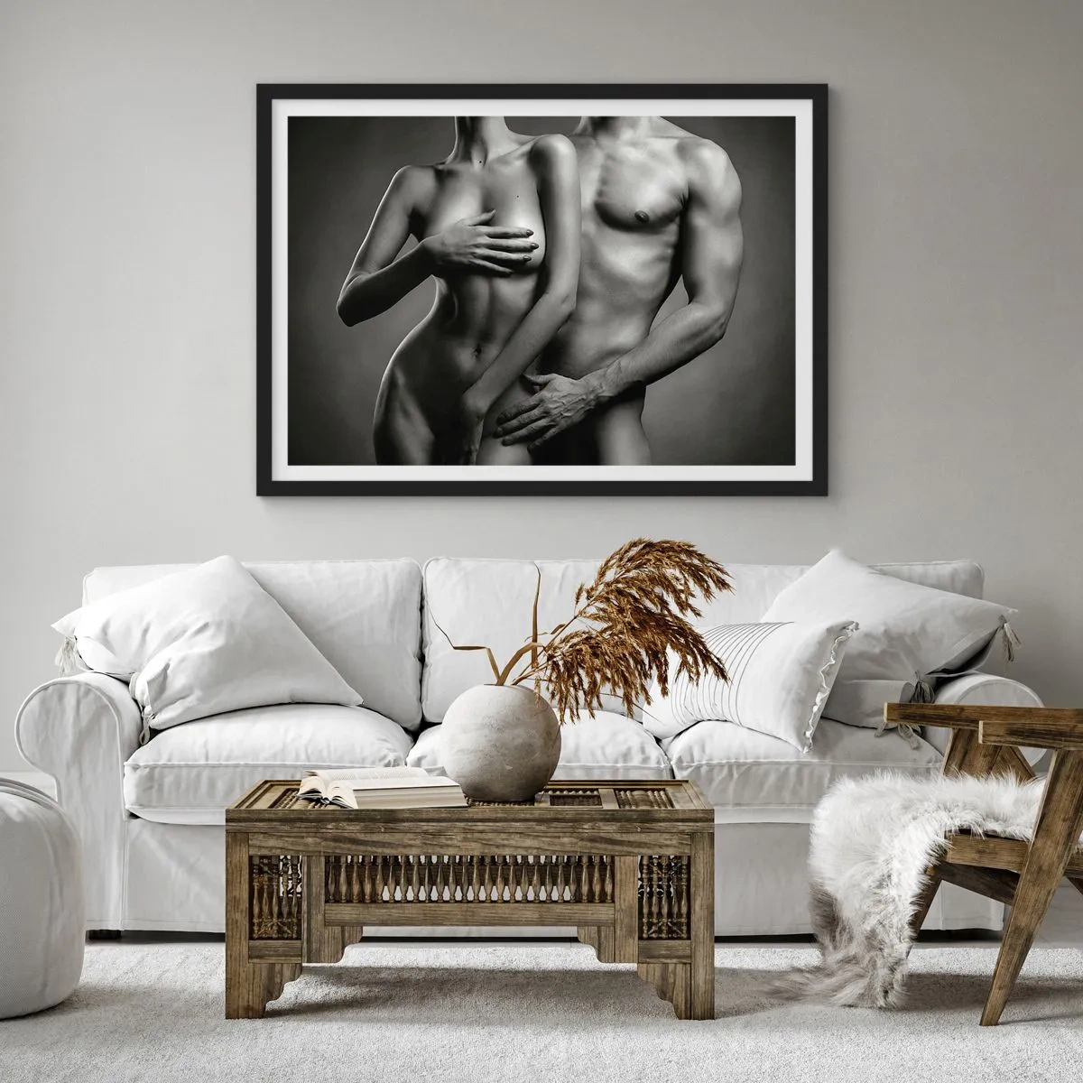 Poster in einem schwarzem Rahmen - Adam und Ewa - 40x30 cm