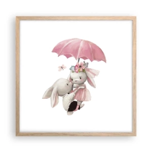 Poster in einem Rahmen aus heller Eiche - Das ist eben Liebe - 50x50 cm