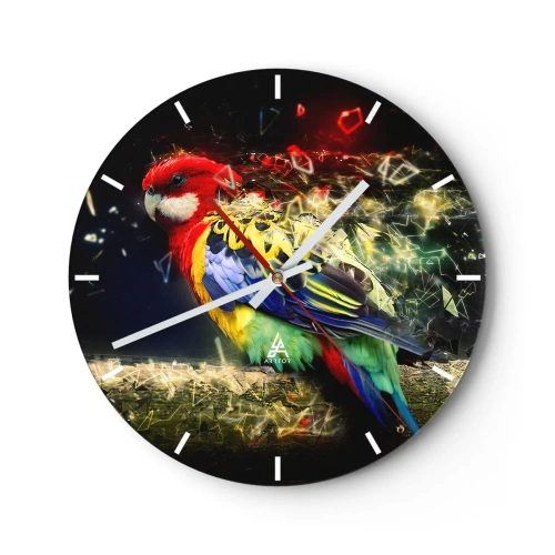 Wanduhr - Glasuhr - Botschafter des Strahlens - 40x40 cm