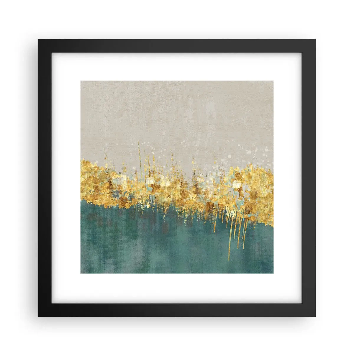 Poster in einem schwarzem Rahmen - Goldener Rand - 30x30 cm