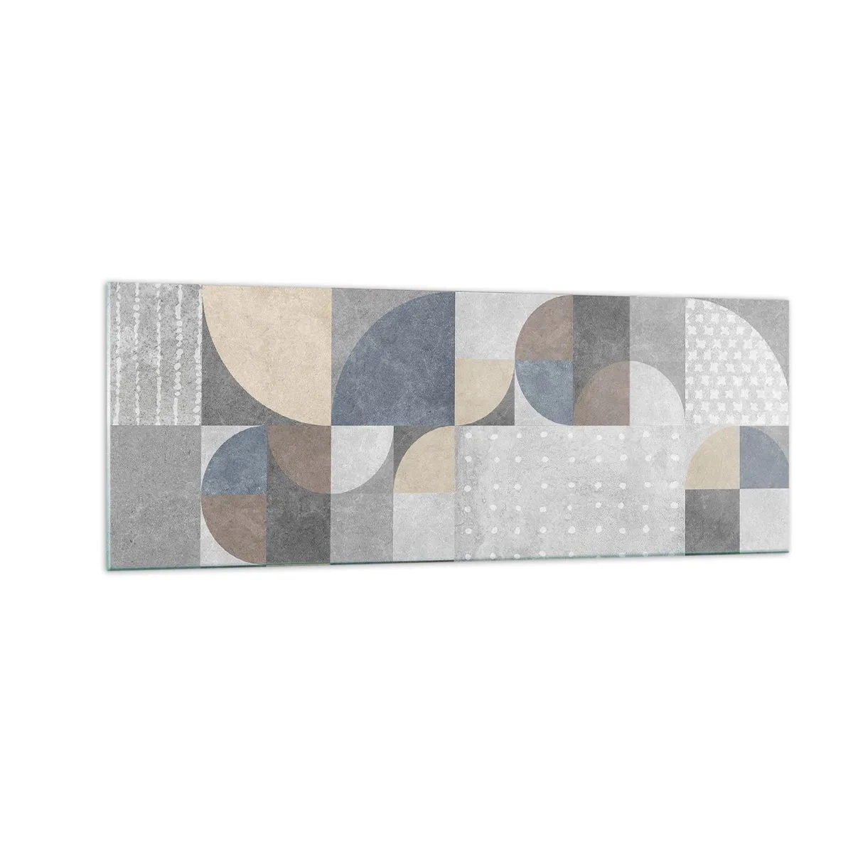 Glasbild - Bild auf glas - Geometrisches Muster in Pastelltönen - 140x50cm - Keramische Fantasie - Moderne Wanddekoration für Wohnzimmer und Schlafzimmer ARTTOR