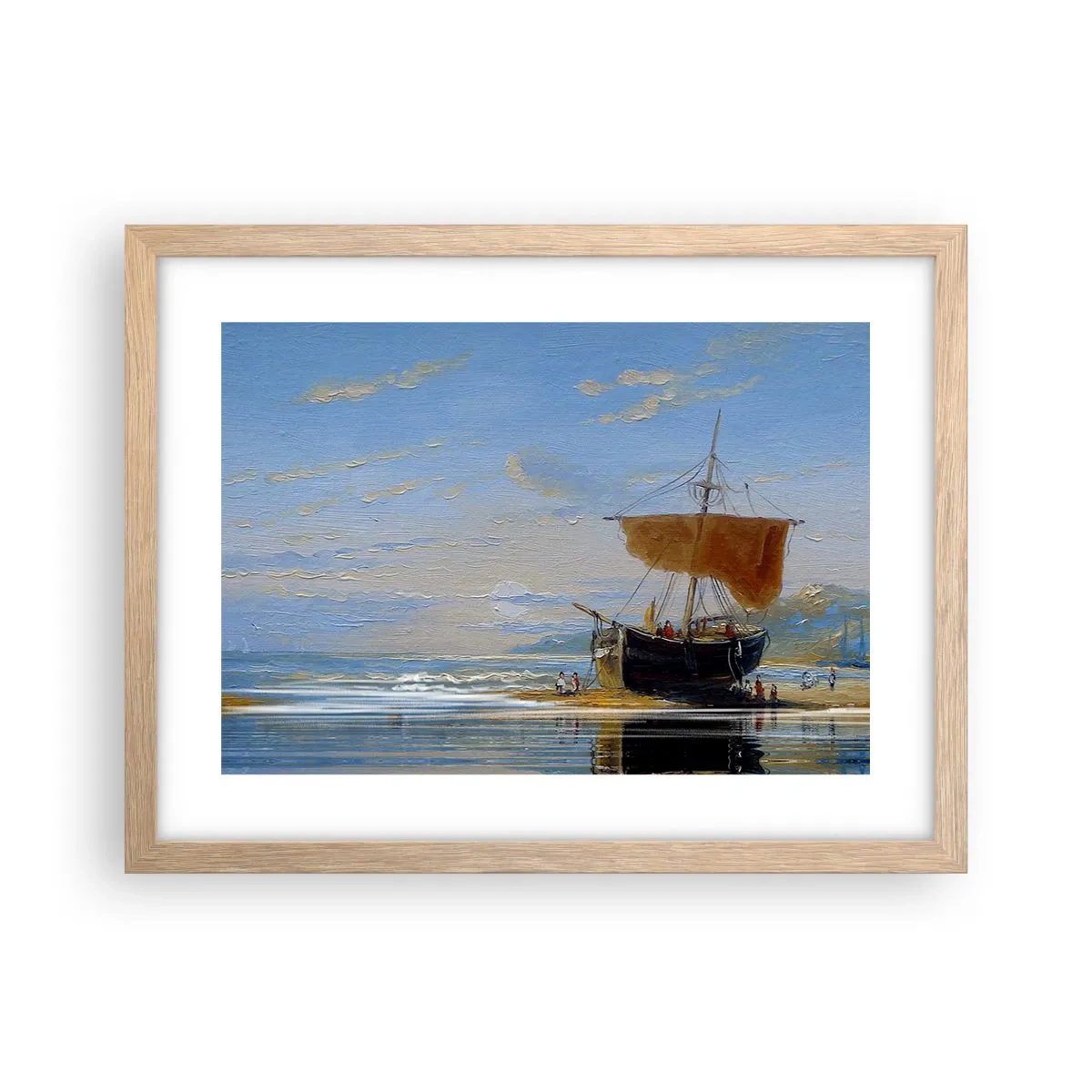 Poster in einem Rahmen aus heller Eiche - Wasser, Land, Luft - 40x30 cm