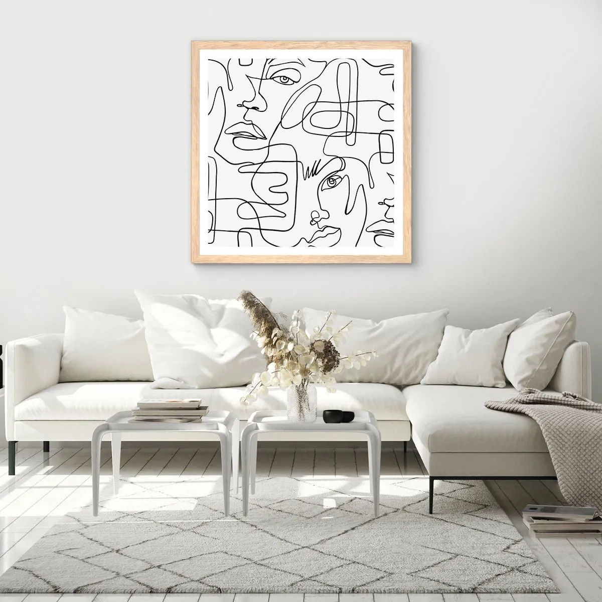 Poster in einem Rahmen aus heller Eiche - In verworrenen Gefühlen - 60x60 cm