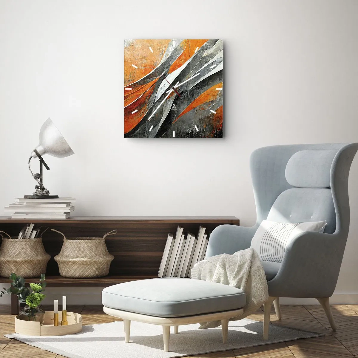 Wanduhr - Glasuhr - Hitze und Kälte - 40x40 cm