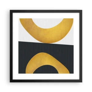 Poster in einem schwarzem Rahmen - Erstens: Gold - 40x40 cm