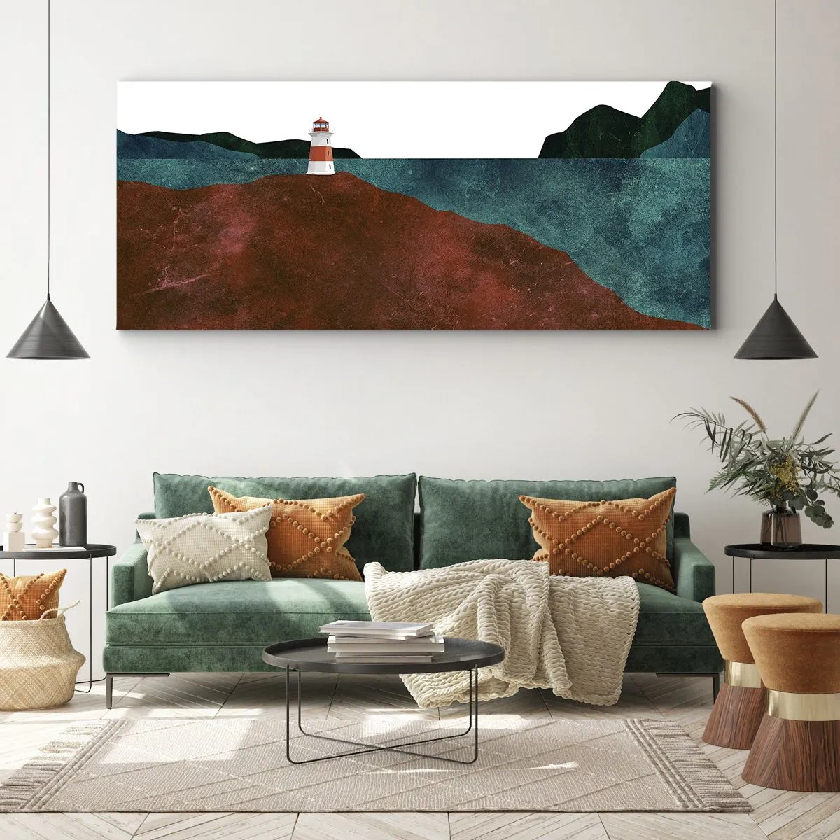 Bild auf Leinwand - Leinwandbild - Aufs Meer starren - 90x30 cm