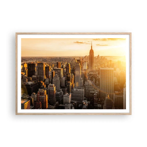 Poster in einem Rahmen aus heller Eiche - In der Sonne wachsen - 100x70 cm