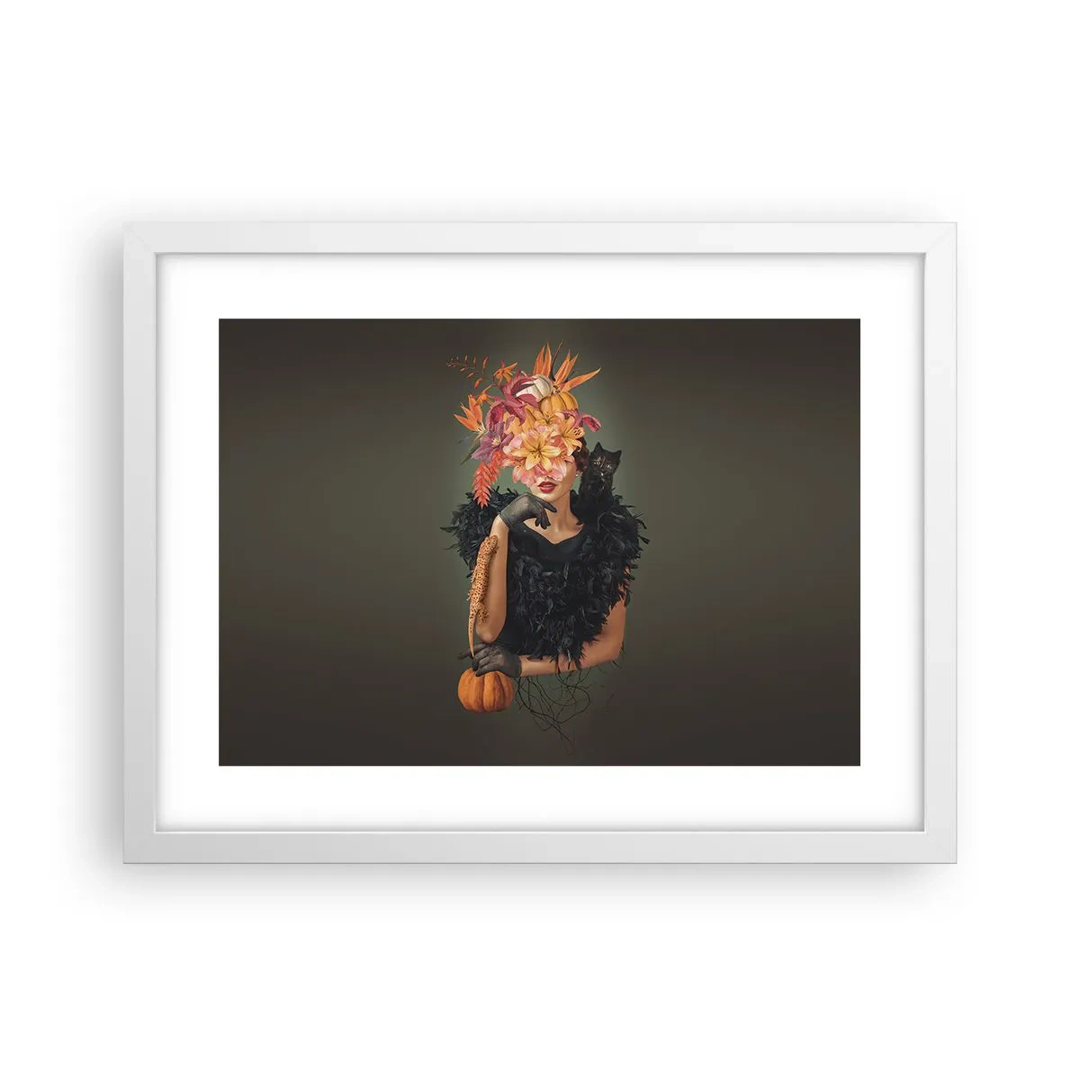 Poster in einem weißen Rahmen - Der Zauber einer Hexe - 40x30 cm