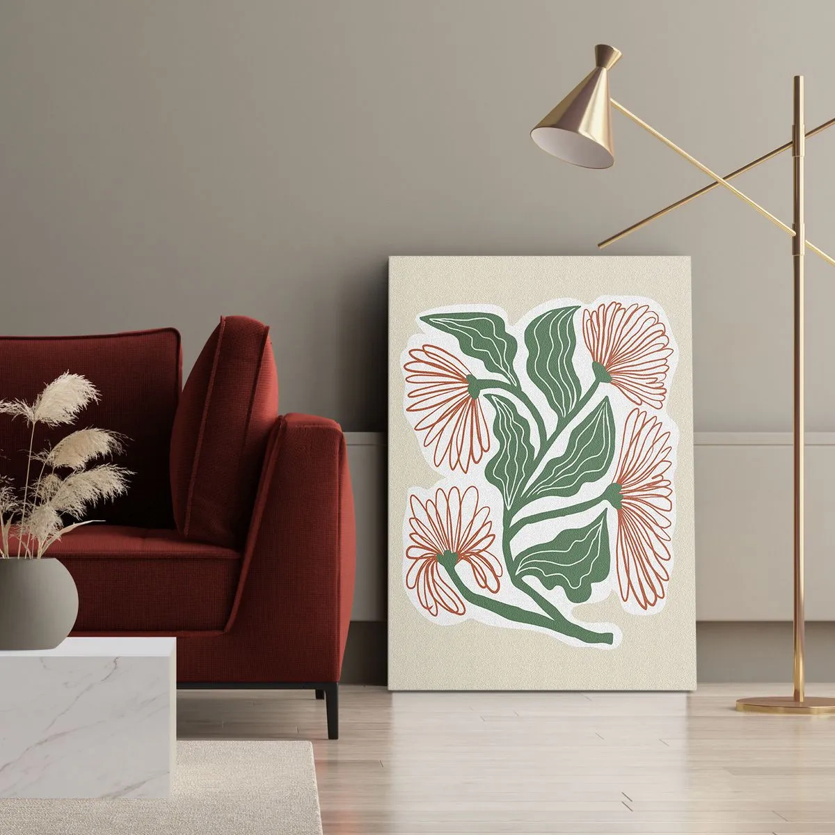 Bild auf Leinwand - Leinwandbild - Im Folkstil und modern - 45x80 cm