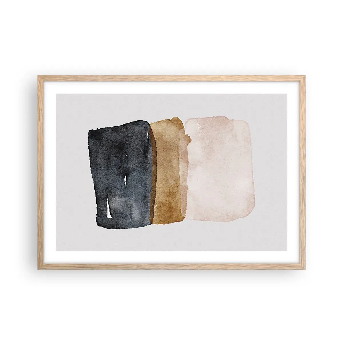 Poster in einem Rahmen aus heller Eiche - Die Komposition der Farben der Erde - 70x50 cm