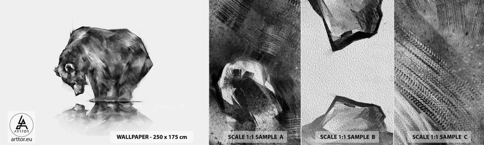 Fototapeten Muster Premium Sand - Schön, jemanden in der Nähe zu sehen - Abstraktion, Eisbär, Natur - 100x30 cm