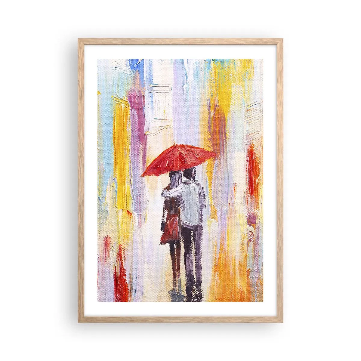 Poster in einem Rahmen aus heller Eiche - Lass es weiter regnen - 50x70 cm