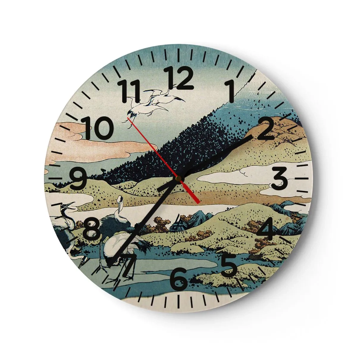 Wanduhr - Glasuhr - Im japanischen Geist - 30x30 cm
