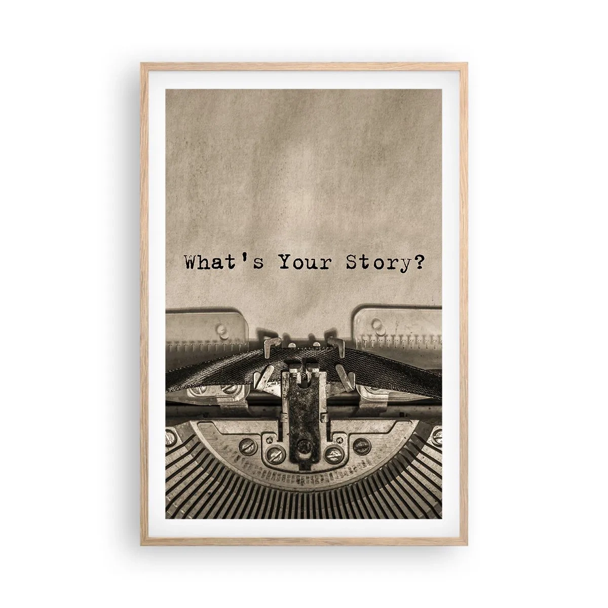 Poster in einem Rahmen aus heller Eiche - Erzähl es mir - 61x91 cm