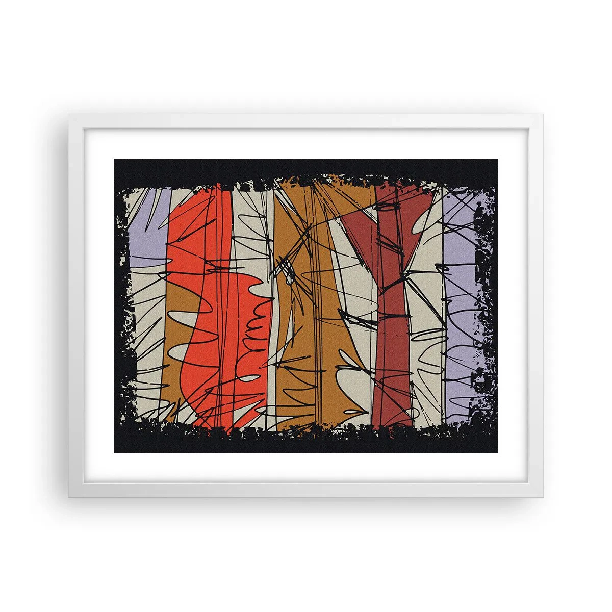 Poster in einem weißen Rahmen - Spontane Komposition - 50x40 cm