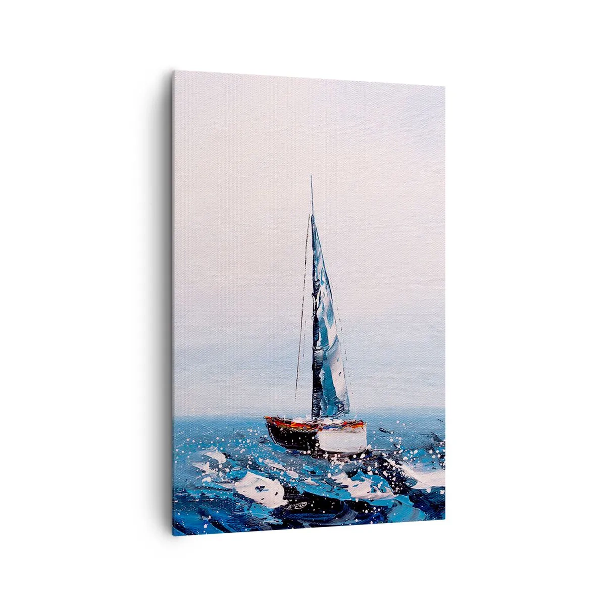 Bild auf Leinwand - Leinwandbild - Segelboote auf stürmischer See in malerischer Komposition - 80x120cm - Bruderschaft des Windes - Moderne Wanddekoration für Wohnzimmer und Schlafzimmer ARTTOR