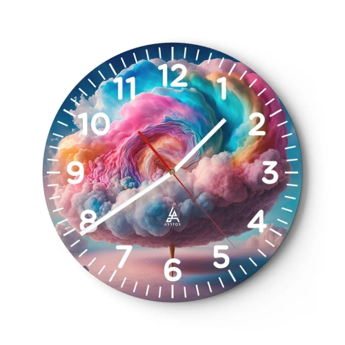Wanduhr - Glasuhr - Traum von einem Vergnügungspark - 30x30 cm