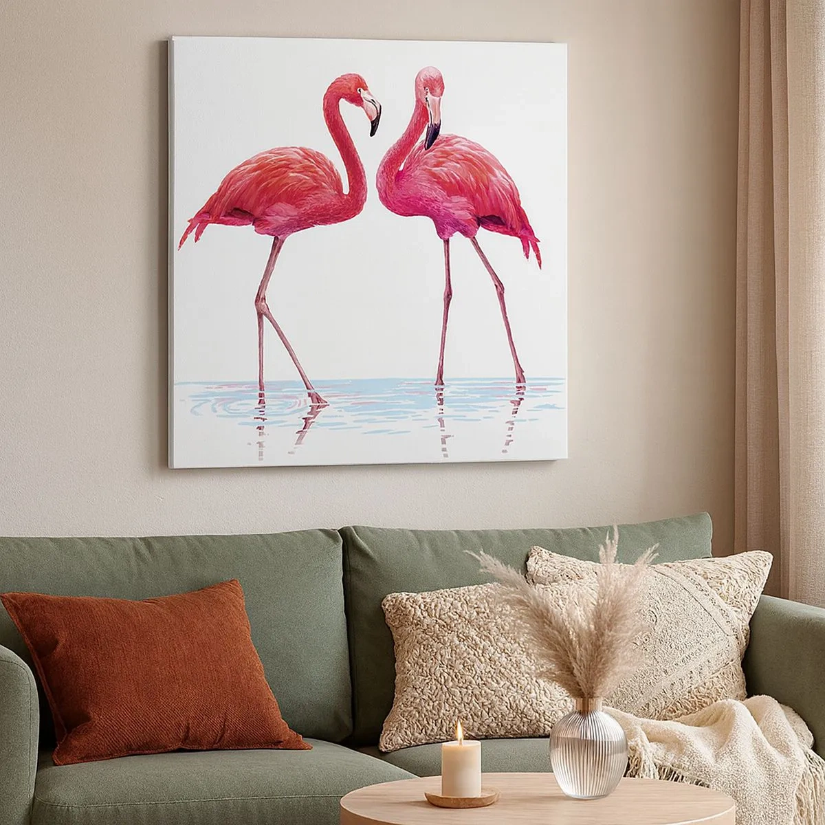 Bild auf Leinwand - Leinwandbild - Rosa randez-vous - 30x30 cm