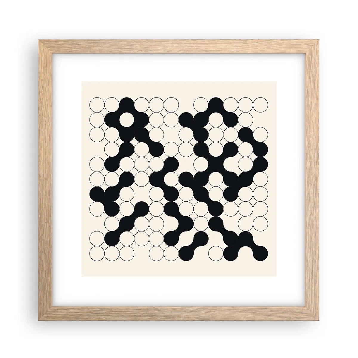 Poster in einem Rahmen aus heller Eiche - Chinesisches Spiel – Variation - 30x30 cm