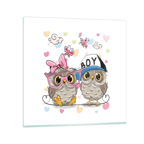 Glasbild - Bild auf glas - Lass uns Liebe machen! - 50x50 cm