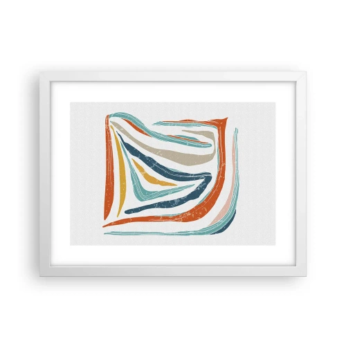 Poster in einem weißen Rahmen - Abstraktion mit einem freundlichen Lächeln - 40x30 cm