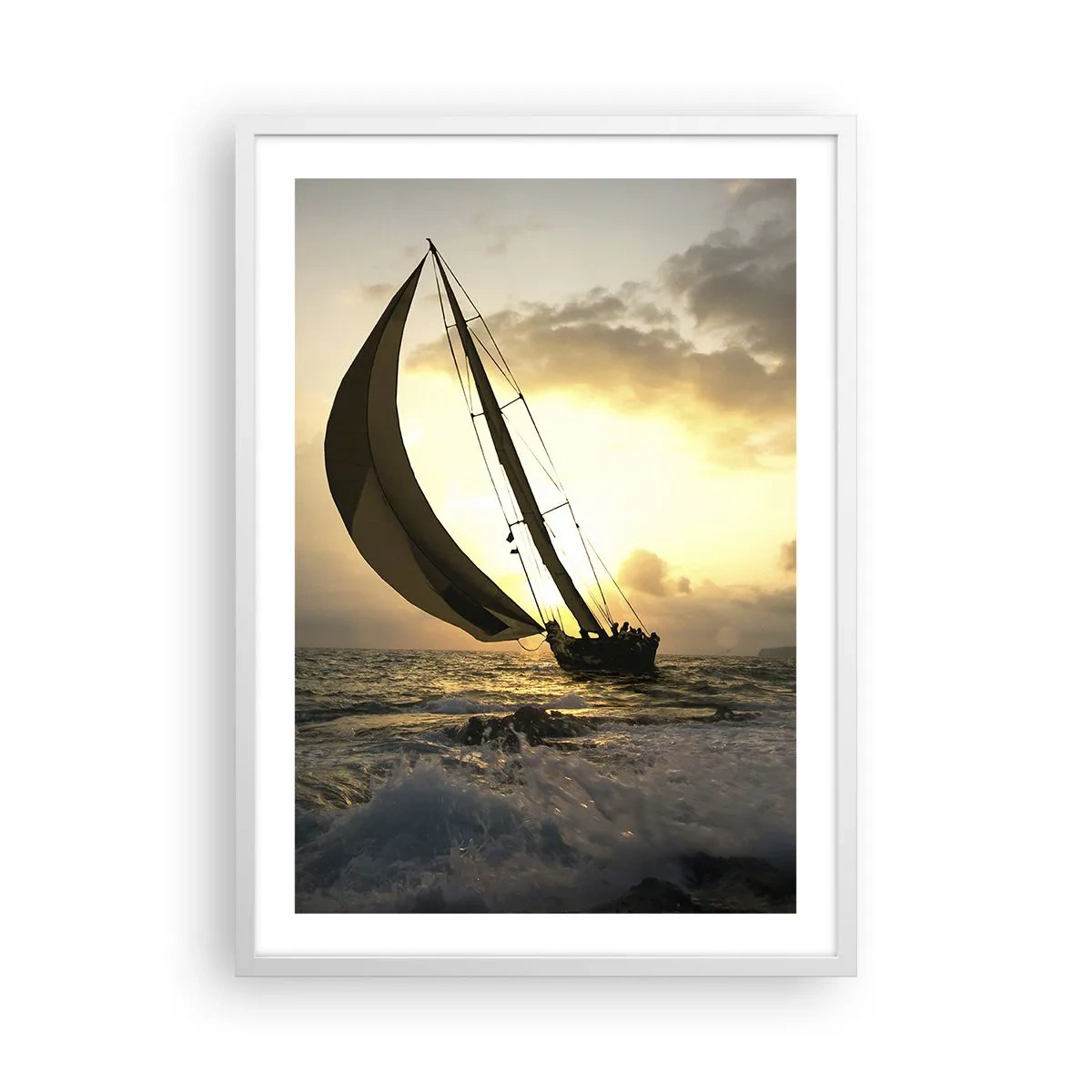 Poster in einem weißen Rahmen - Mit dem Wind und gegen den Wind - 50x70 cm