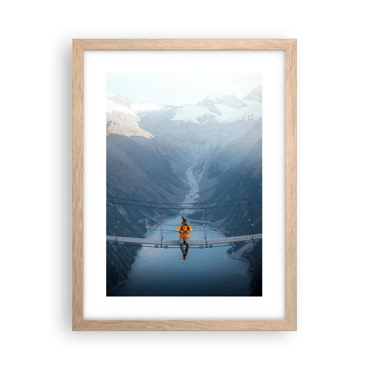 Poster in einem Rahmen aus heller Eiche - Entzückt in der Schwebe - 30x40 cm