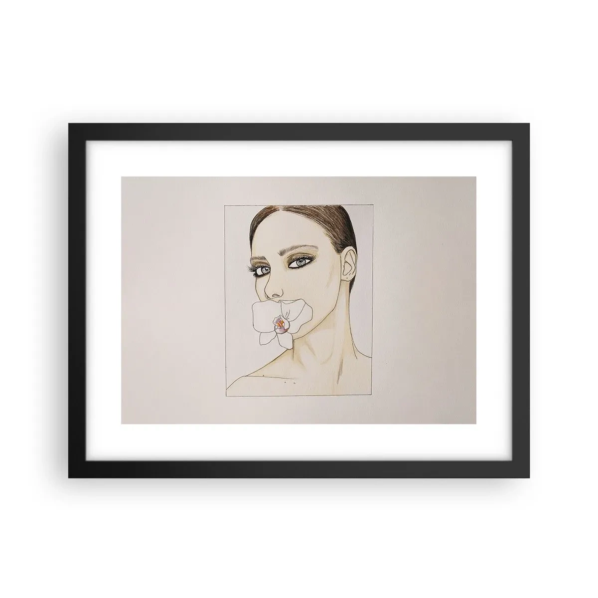 Poster in einem schwarzem Rahmen - Ein Symbol für Eleganz und Schönheit - 40x30 cm