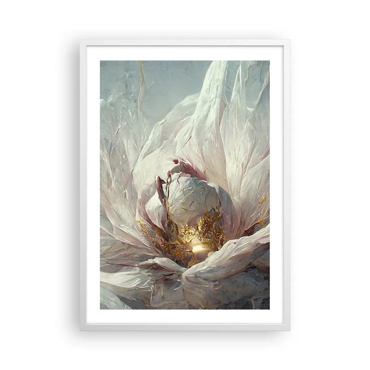 Poster in einem weißen Rahmen - Sie blüht alle hundert Jahre einmal - 50x70 cm