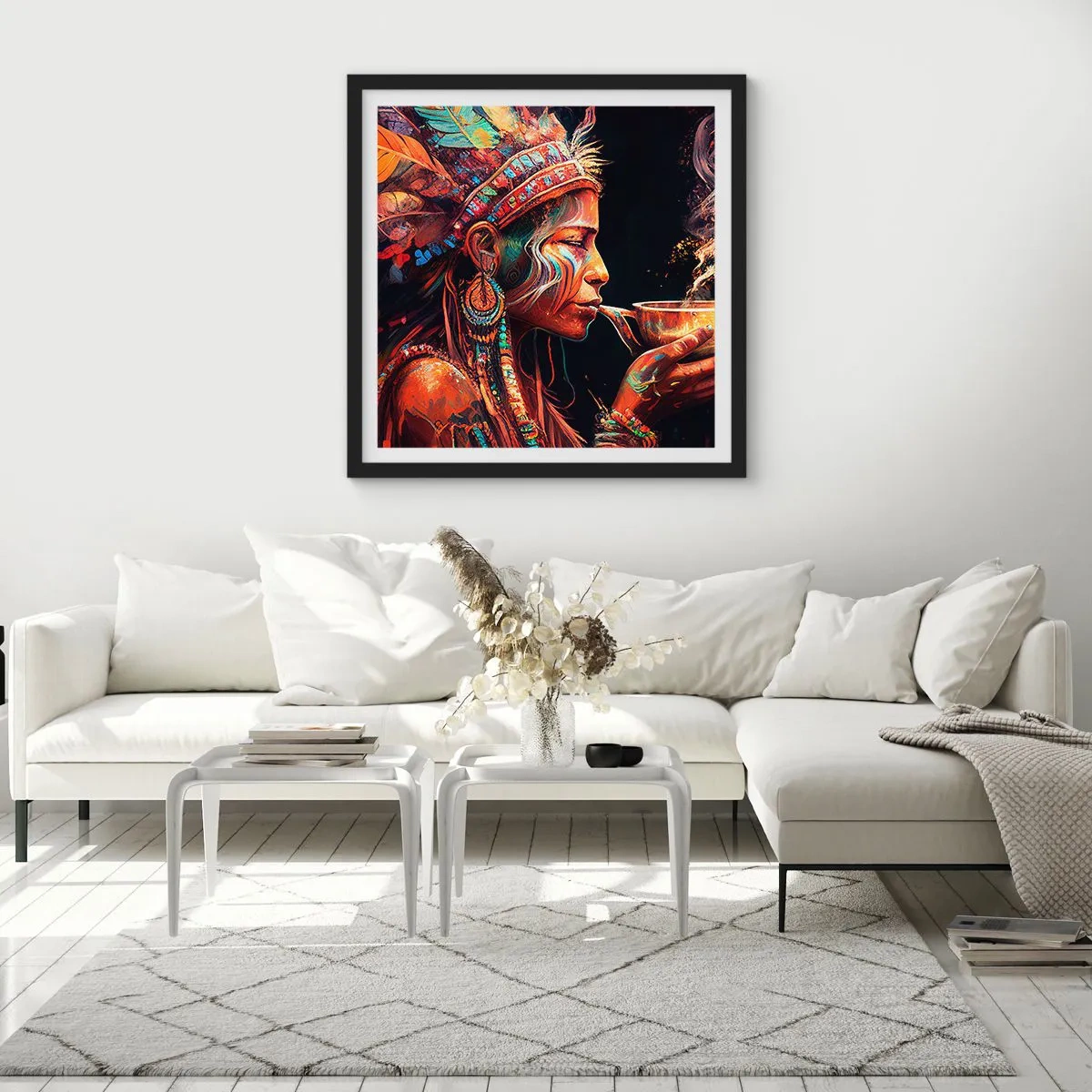 Poster in einem schwarzem Rahmen - Magisches Ritual - 40x40 cm