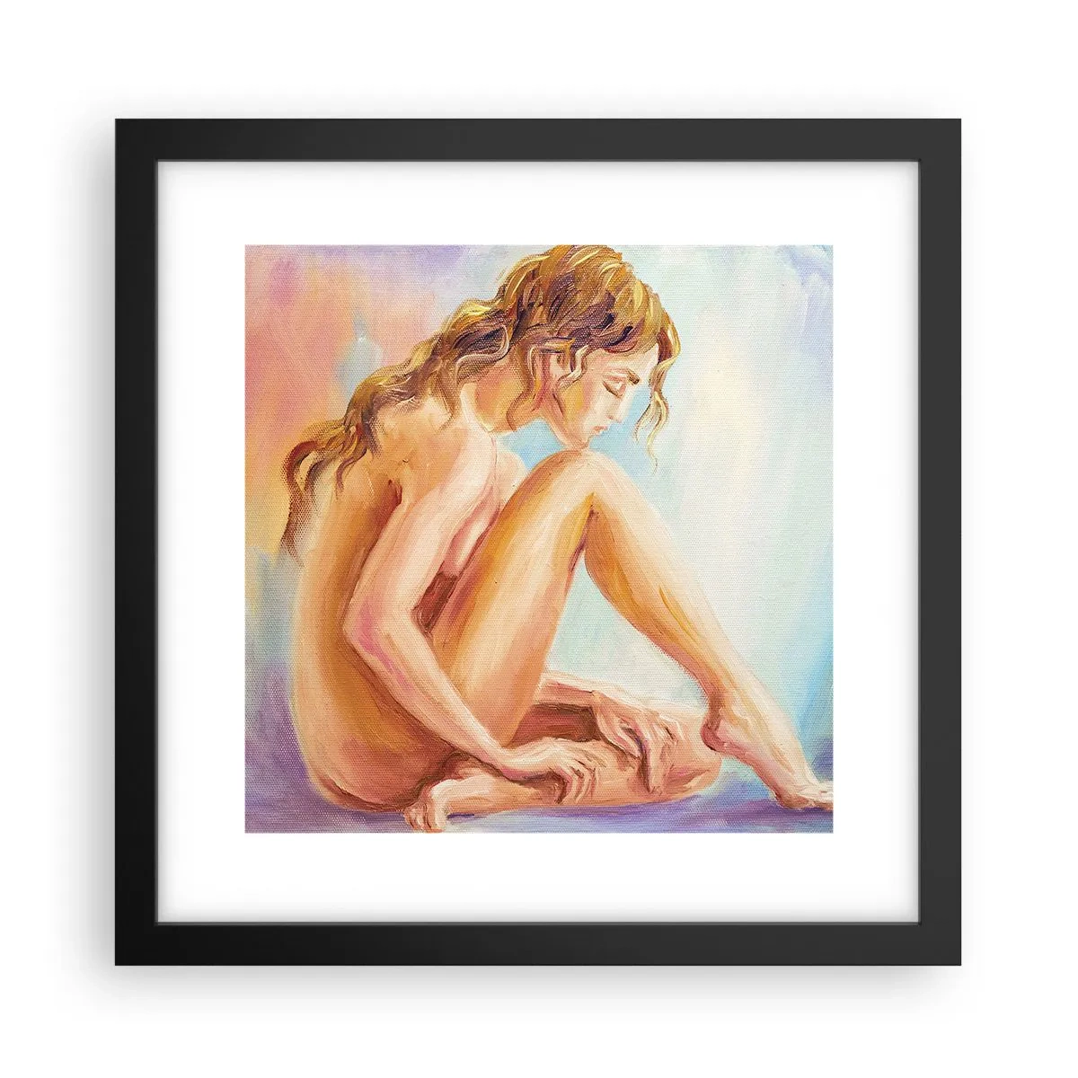 Poster in einem schwarzem Rahmen - Akt der Jugend - 30x30 cm