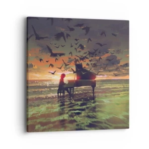 Bild auf Leinwand - Leinwandbild - Konzert für Klavier und Wellen - 40x40 cm