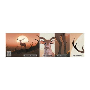 Fototapeten Muster Premium Canvas - Diese Nacht ist anders als jede andere - Abstraktion, Reh, Stück - 100x30 cm