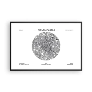 Poster in einem schwarzem Rahmen - Anatomie von Birmingham - 91x61 cm